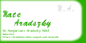 mate aradszky business card