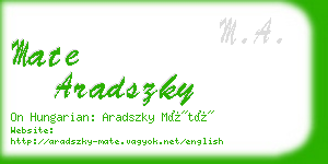 mate aradszky business card